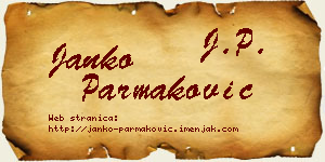Janko Parmaković vizit kartica